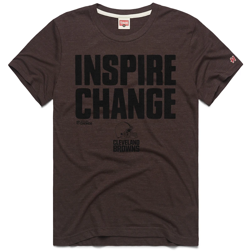 Unisex Homage Brown Cleveland Browns 2024 Inspire Change Tri-Blend T-Shirt