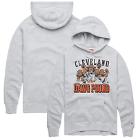 Sweat à capuche unisexe gris hommage Cleveland Browns Dawg Pound Pack Tri-Blend Raglan