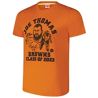 Unisex Homage Joe Thomas Orange Cleveland Browns Caricature Retired Player Tri-Blend T-Shirt