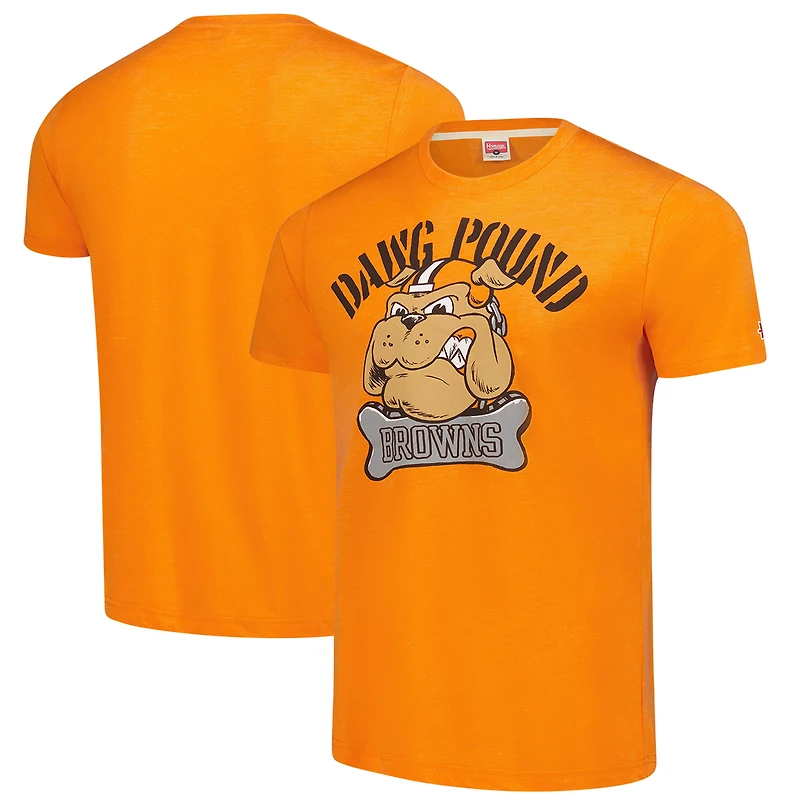 Unisex Homage Orange Cleveland Browns Tri-Blend Dawg Pound XL Bone Collar T-Shirt