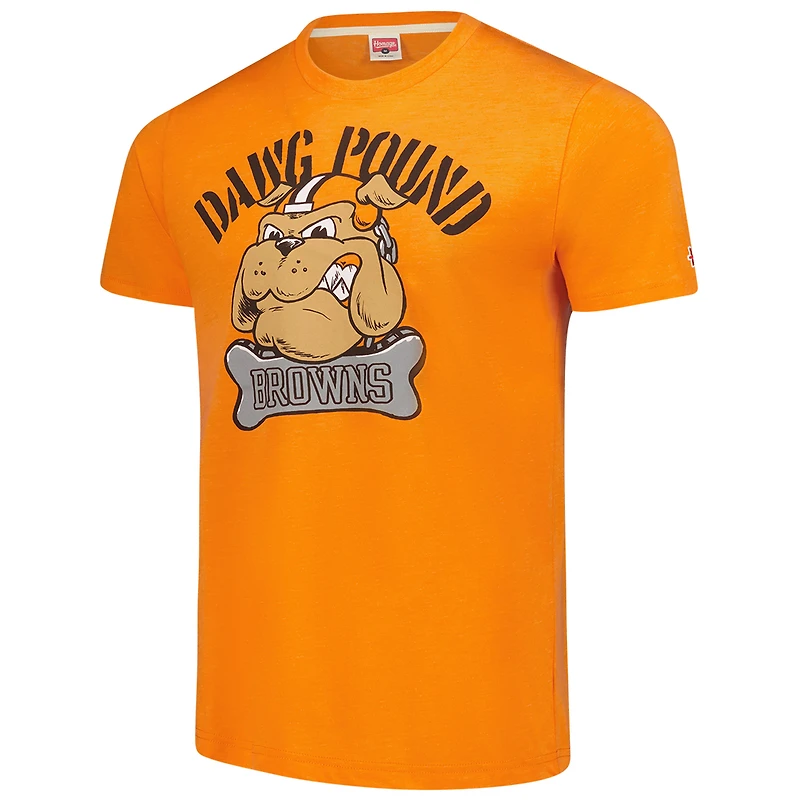 Unisex Homage Orange Cleveland Browns Tri-Blend Dawg Pound XL Bone Collar T-Shirt