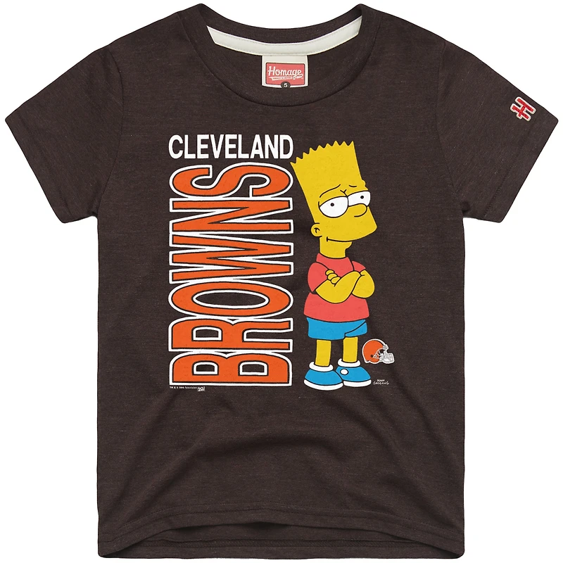 Unisex Homage x The Simpsons Brown Cleveland Browns Tri-Blend T-Shirt