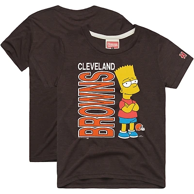 Unisex Homage x The Simpsons Brown Cleveland Browns Tri-Blend T-Shirt