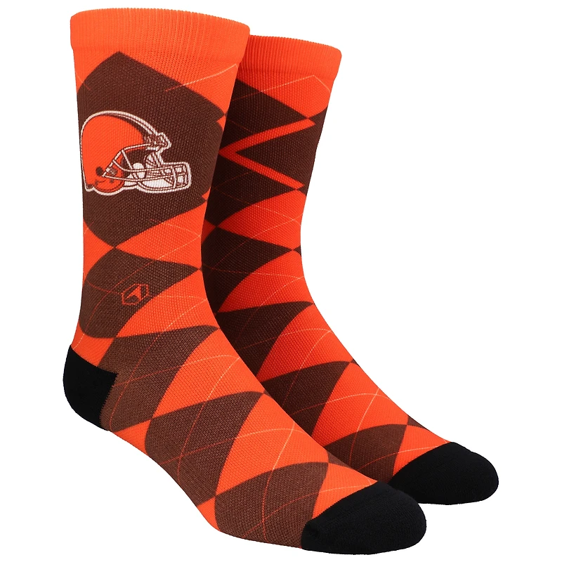 Unisex Rock Em Socks Cleveland Browns Argyle Knitted Dress Socks