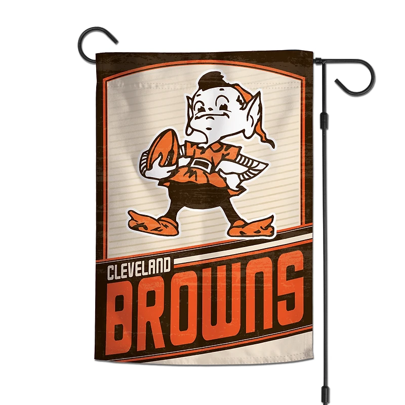 Drapeau de jardin double face WinCraft Cleveland Browns 12" x 18" avec logo rétro