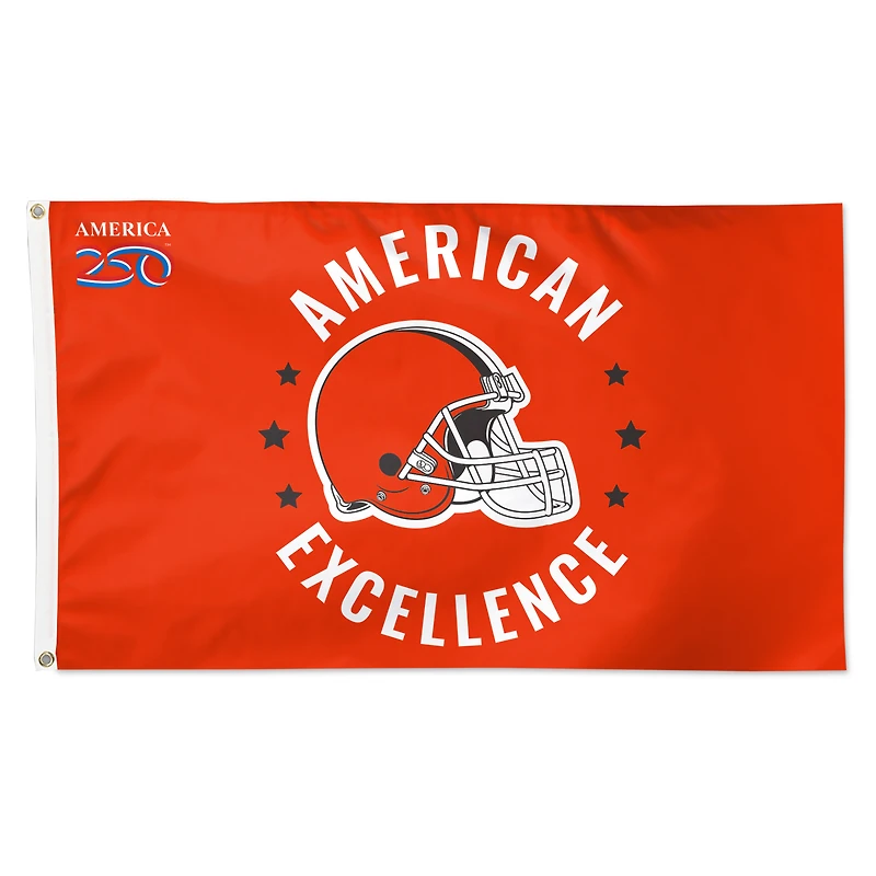 Drapeau de luxe WinCraft Cleveland Browns 91 x 152 cm (3 pi x 5 pi) à une face, America 250