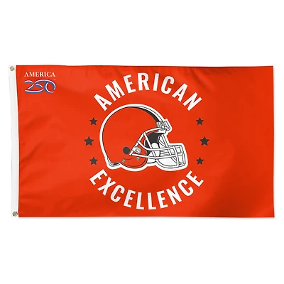 Drapeau de luxe WinCraft Cleveland Browns 91 x 152 cm (3 pi x 5 pi) à une face, America 250