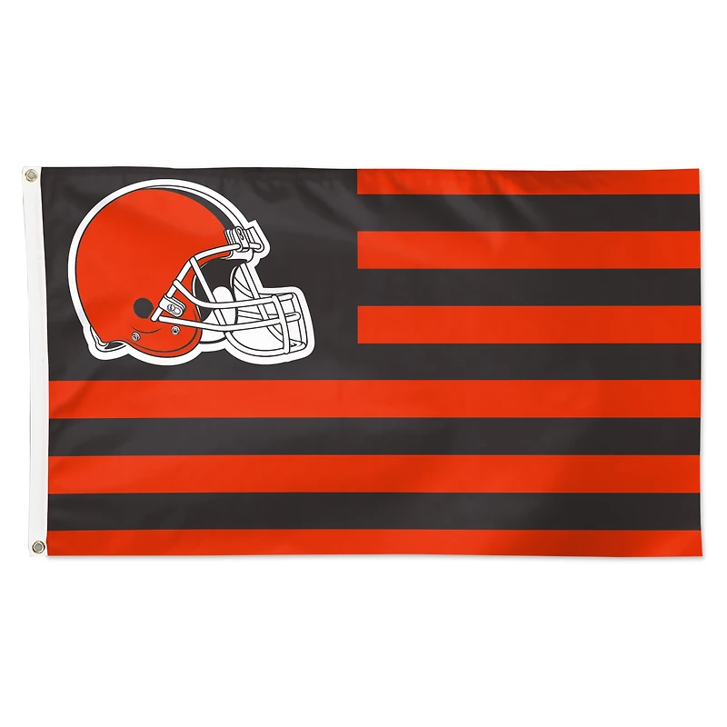 Drapeau de luxe WinCraft Cleveland Browns 91 x 152 cm (3 pi x 5 pi) à une face, motif étoiles et rayures patriotiques