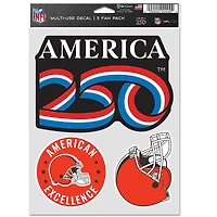 WinCraft Cleveland Browns America 250 5.5" x 7.75" Three-Piece Fan Decal Set
