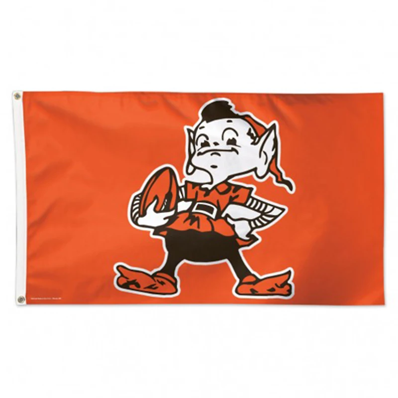 Drapeau de luxe rétro WinCraft Cleveland Browns à une face, 91 x 152 cm