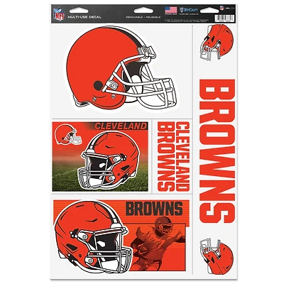 Feuille d'autocollants multi-usages WinCraft Cleveland Browns Primary 11'' x 17''