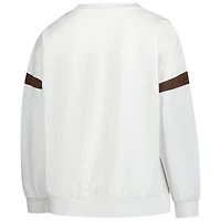 Women's Fanatics  White Cleveland Browns Plus Fleece Pullover Sweatshirt