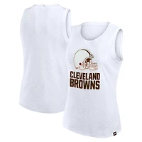 Débardeur blanc flammé Cleveland Browns Fanatics pour femme