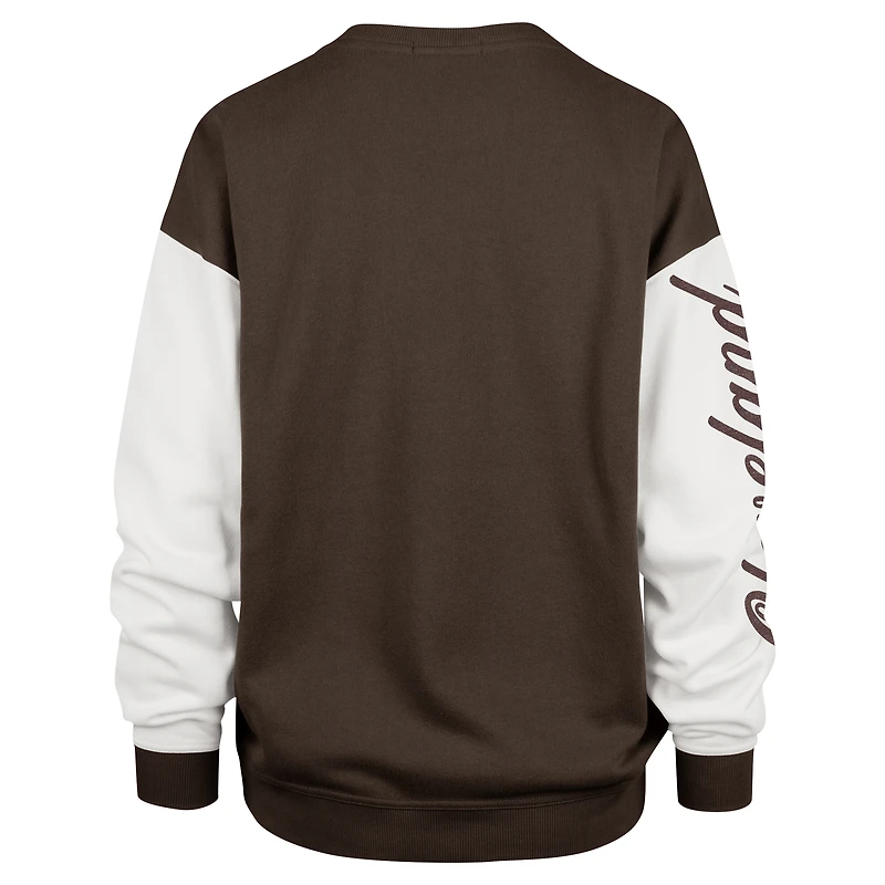 Women's '47  Brown Cleveland Browns Double Header Rise Andie Pullover Sweatshirt