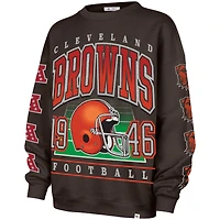 Women's '47  Brown Cleveland Browns Go Big Oversized Pullover Sweatshirt