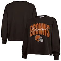 Women's '47 Brown Cleveland Browns Muse Sydney Long Sleeve Cropped T-Shirt