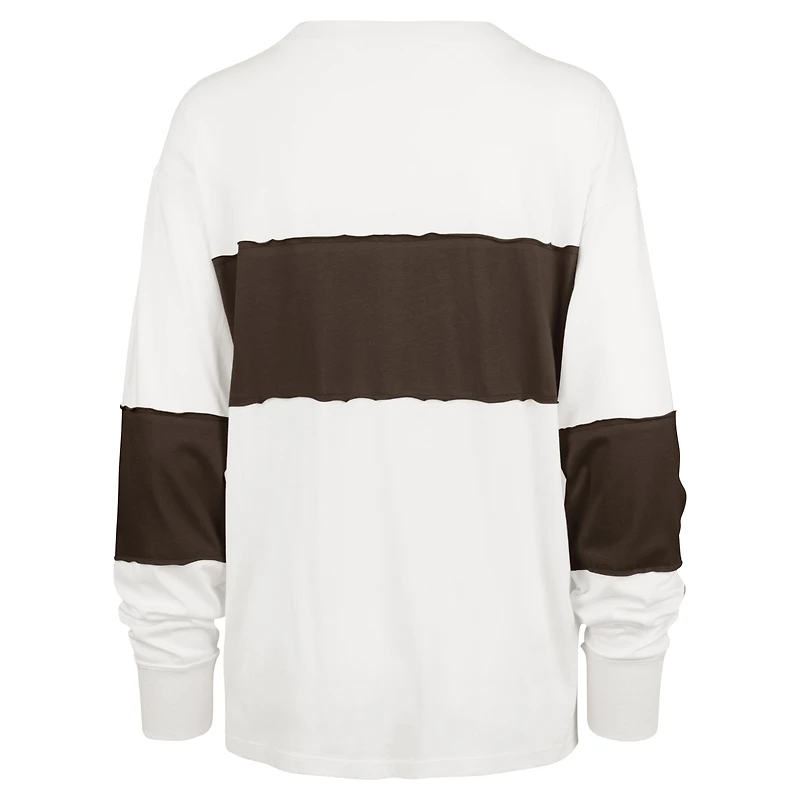 Women's '47 Cream Cleveland Browns Clubhouse Pride Taylor Long Sleeve T-Shirt