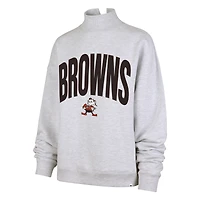 Sweat-shirt à col montant discret Cleveland Browns gris '47 pour femme