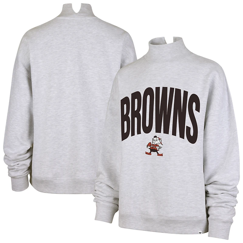 Women's '47 Gray Cleveland Browns Subtle Muse Mock Neck Sweatshirt