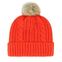 Women's '47 Orange Cleveland Browns Meeko Cuffed Knit Hat with Pom