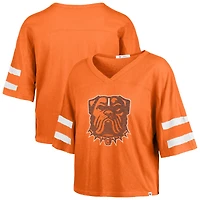 T-shirt court à col en V orange « 47 » pour femme, Cleveland Browns, Premier Scout