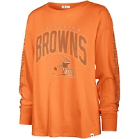 Women's '47 Orange Cleveland Browns Tom Cat Lightweight Long Sleeve T-Shirt