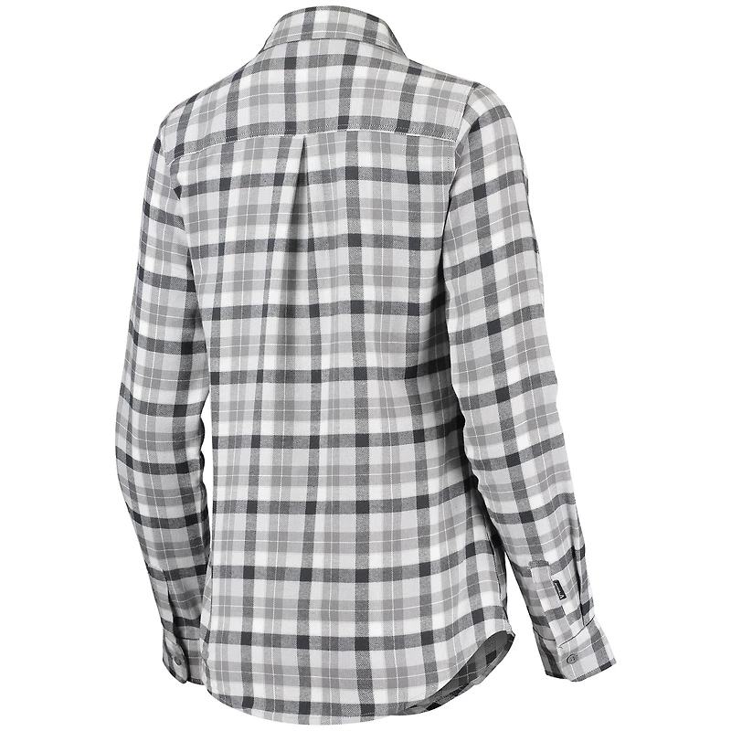 Chemise boutonnée à manches longues en flanelle pour femme, modèle Antigua Grey Cleveland Browns Ease