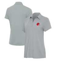 Polo col en V Era des Cleveland Browns pour femme, gris Antigua