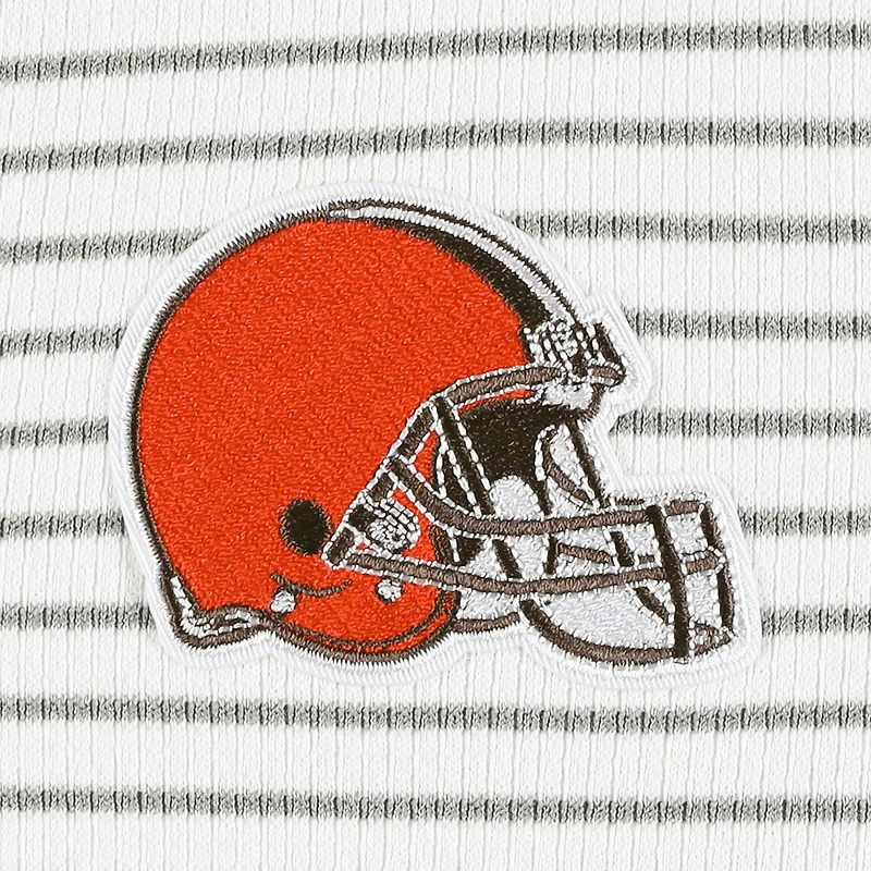 T-shirt à manches longues gaufré blanc Antigua pour femme des Cleveland Browns Maverick