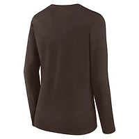 T-shirt à manches longues marron Cleveland Browns Grip pour femme
