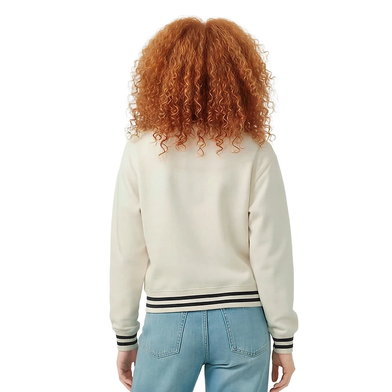 Sweat-shirt en polaire à tissage inversé crème Champion pour femme, Cleveland Browns