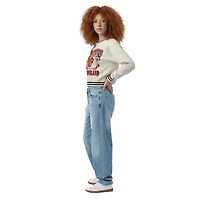 Women's Champion  Cream Cleveland Browns Reverse Weave Fleece Sweatshirt