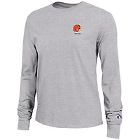 Women's Champion Heather Gray Cleveland Browns Core Long-Sleeve T-Shirt