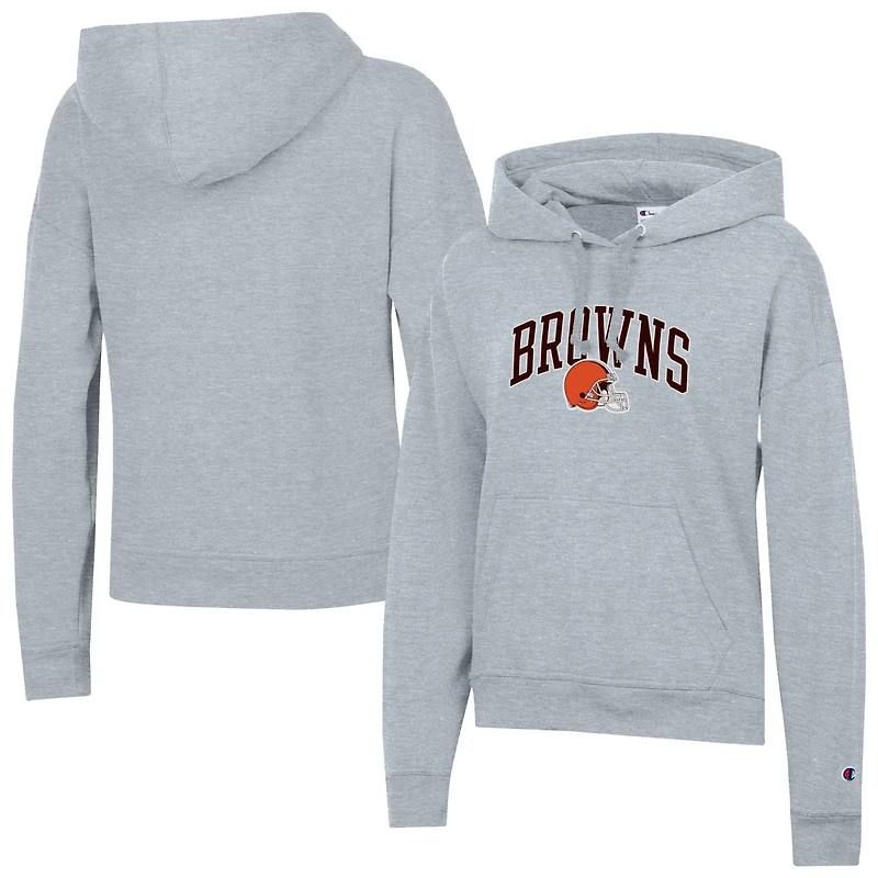 Sweat à capuche Powerblend gris chiné pour femme Championne des Cleveland Browns