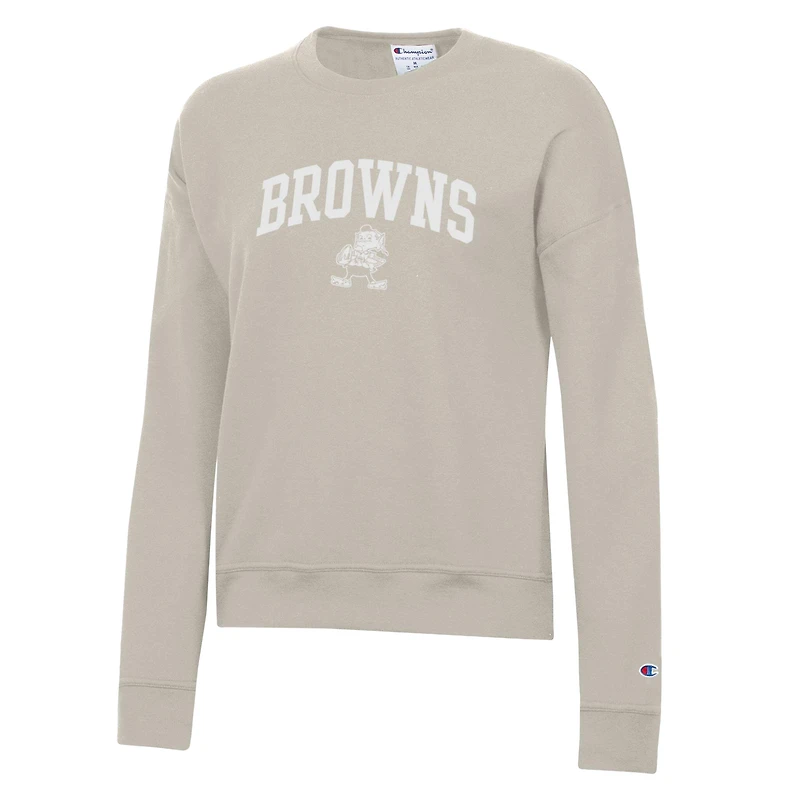 Women's Champion  Light Brown Cleveland Browns Powerblend Cocoa Butter Fleece Sweatshirt