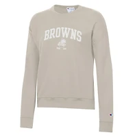 Women's Champion  Light Brown Cleveland Browns Powerblend Cocoa Butter Fleece Sweatshirt