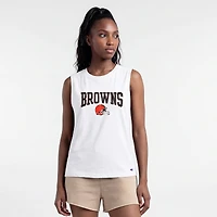 Women's Champion  White Cleveland Browns Muscle Tank Top
