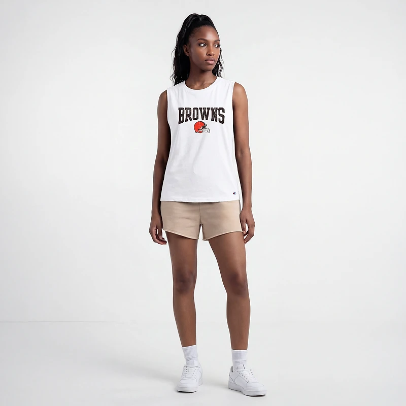 Women's Champion White Cleveland Browns Muscle Tank Top