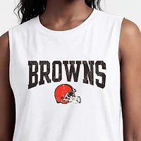 Women's Champion  White Cleveland Browns Muscle Tank Top