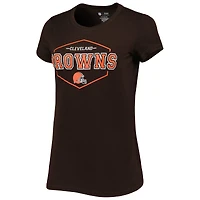 Ensemble de nuit pour femme avec t-shirt et pantalon Concepts Sport marron/orange Cleveland Browns Badge