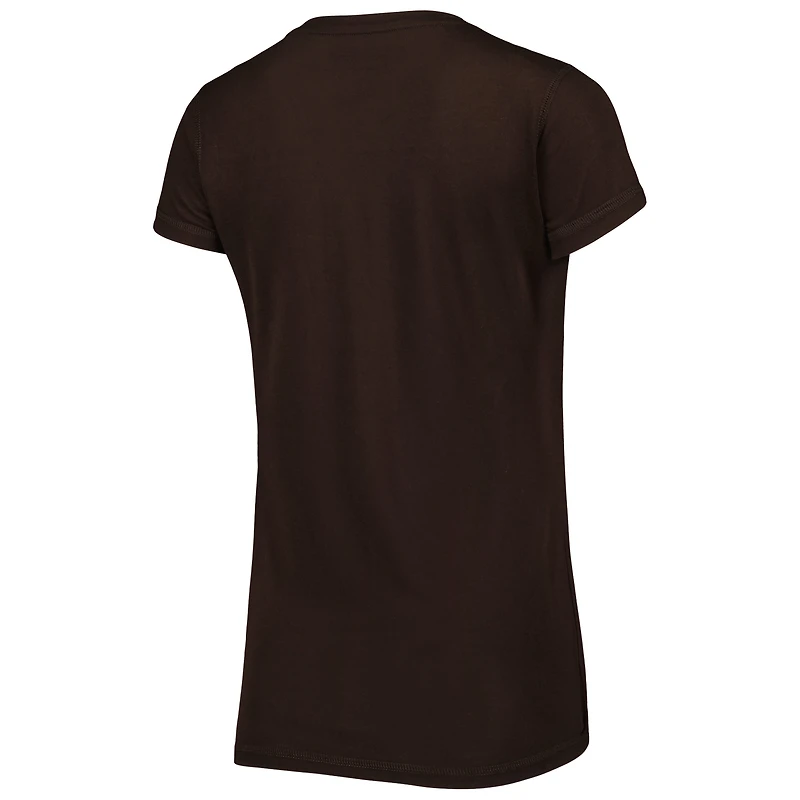 Ensemble de nuit pour femme avec t-shirt et pantalon Concepts Sport marron/orange Cleveland Browns Badge