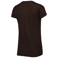 Ensemble de nuit pour femme avec t-shirt et pantalon Concepts Sport marron/orange Cleveland Browns Badge