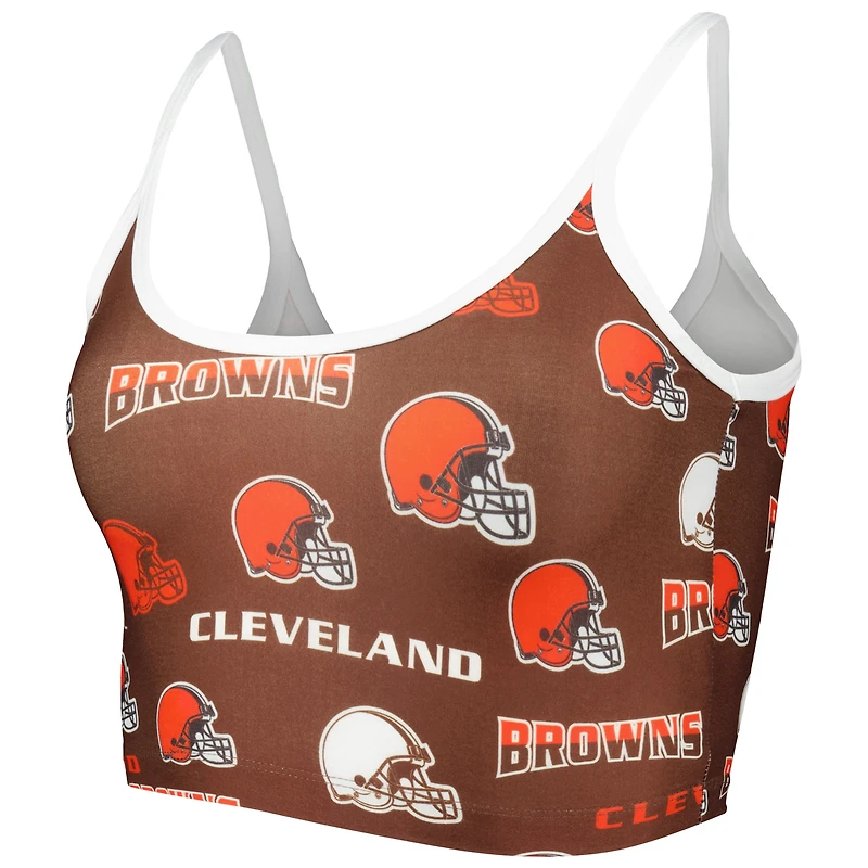Concepts Sport Brown Cleveland Browns Breakthrough Allover Knit Bralette Lounge pour femme