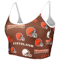 Concepts Sport Brown Cleveland Browns Breakthrough Allover Knit Bralette Lounge pour femme