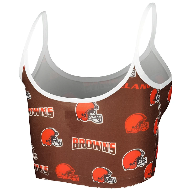 Concepts Sport Brown Cleveland Browns Breakthrough Allover Knit Bralette Lounge pour femme