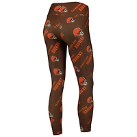 Women's Concepts Sport Brown Cleveland Browns Breakthrough Allover Print Lounge Leggings
