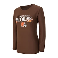 Ensemble de nuit pour femme Concepts Sport Brown Cleveland Browns avec t-shirt à manches longues et pantalon pyjama