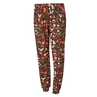Women's Concepts Sport Brown Cleveland Browns Chesnut Long Sleeve T-Shirt and Pant Sleep Set