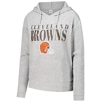 Women's Concepts Sport Gray Cleveland Browns Juniper Long Sleeve Hoodie Top & Shorts Set