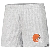 Women's Concepts Sport Gray Cleveland Browns Juniper Long Sleeve Hoodie Top & Shorts Set
